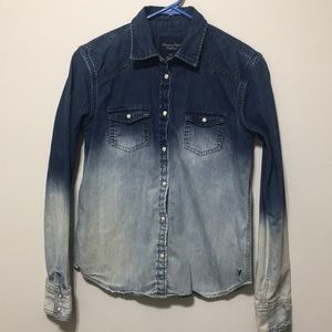 American Eagle denim ombré button down